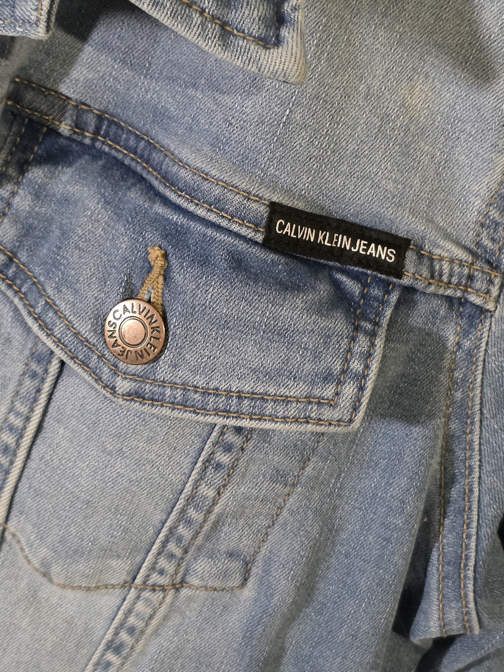 Calvin Klein Jeans Light Wash Blue Denim Jacket - Picture 4 of 7